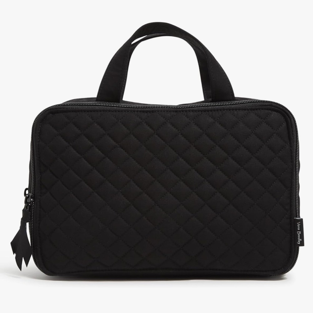 Vera Bradley Cotton Ultimate Travel Makeup Organizer Case, Black